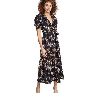 Jill Stuart wrap dress (navy floral) size 4 - never worn!